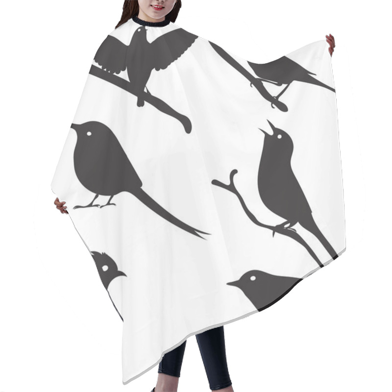 Personality  Bird Silhouettes, Bird On Branch Hair Cutting Cape