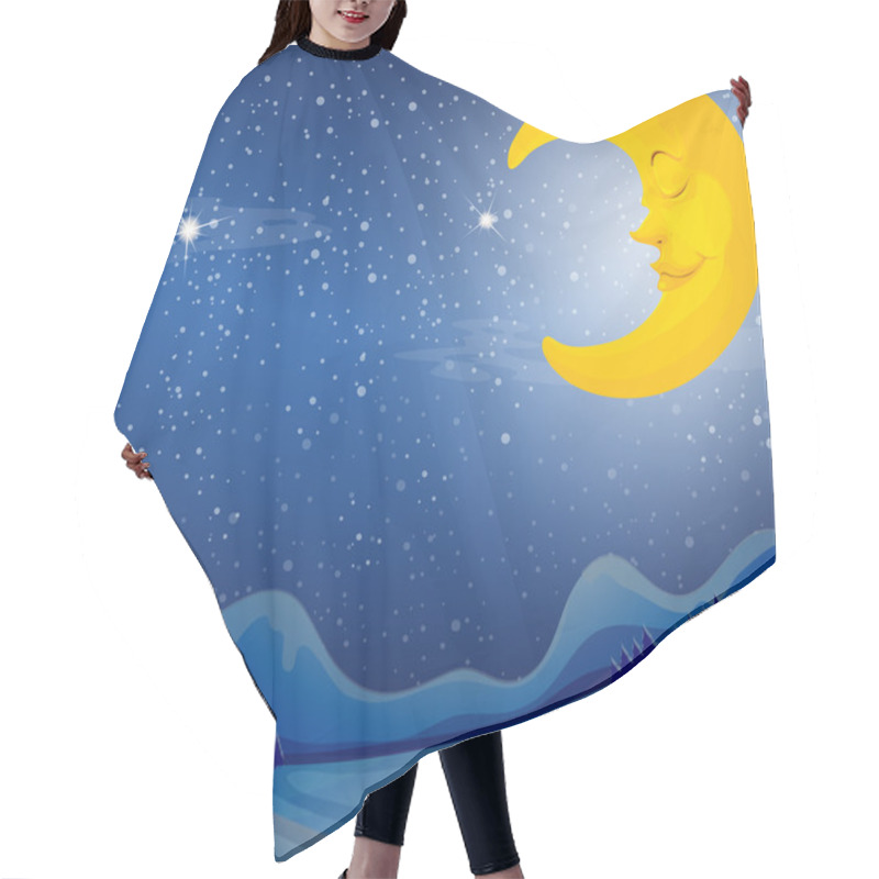 Personality  A Sleeping Moon Hair Cutting Cape