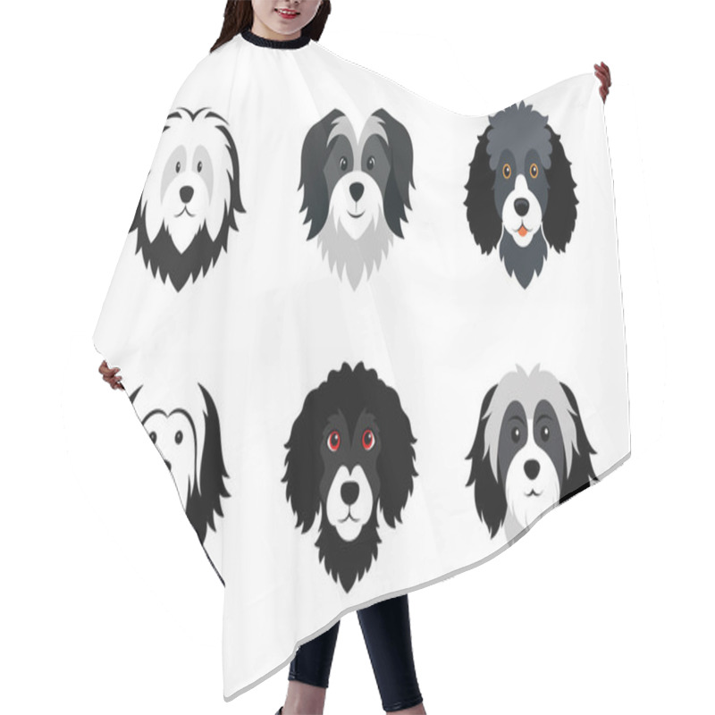 Personality  Dog Head Breed Vector Art Illustration Bundle Hair Cutting Cape