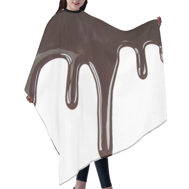 Personality  Melted Chocolate Dripping On White Background Hair Cutting Cape