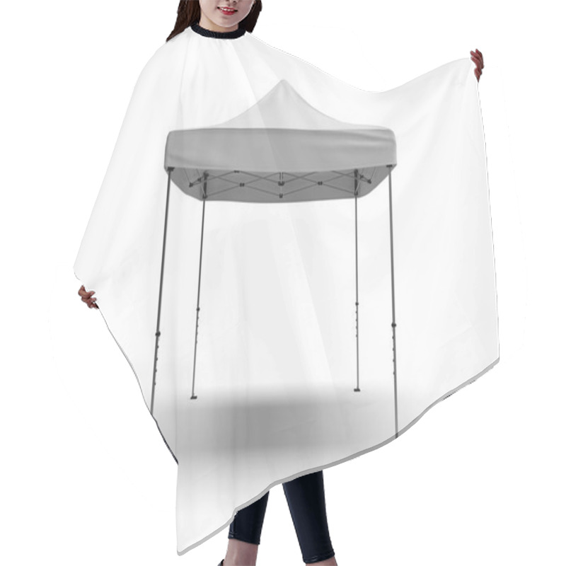 Personality  Front View Of A Gazebo Tent For Advertising, Isolated On A White Background For Mockups And Illustrations. Exhibition Display 3d Render Scene. Hair Cutting Cape