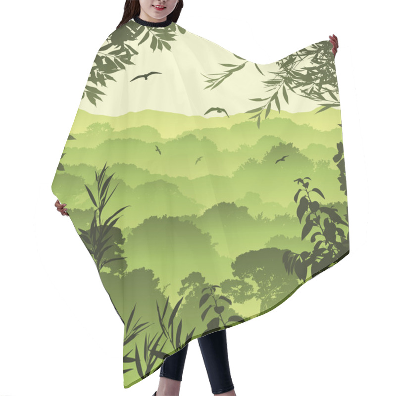 Personality  Forest Landscape Hair Cutting Cape