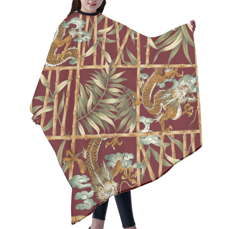 Personality  Dragon Jungle Illustration Pattern Hair Cutting Cape