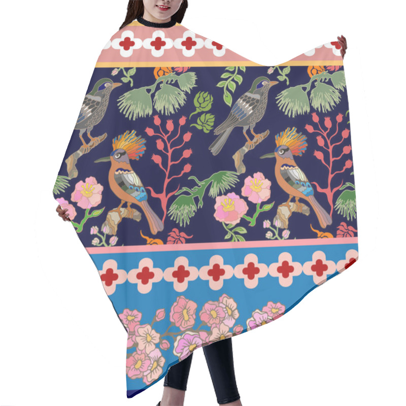 Personality  Japanese Garden. Seamless Oriental Pattern With Victorian Motifs. Hair Cutting Cape