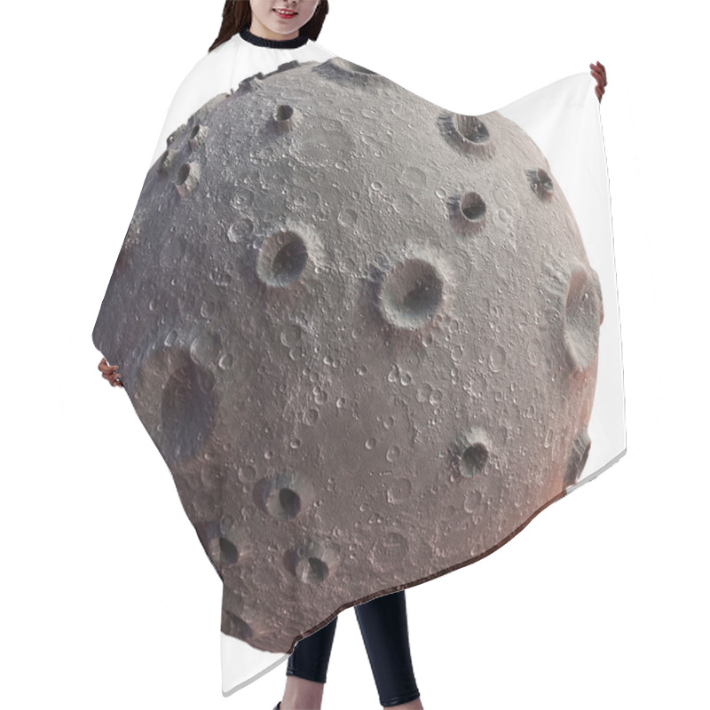 Personality  Moon On A White Background. Lunar Craters And Bumps. 3D Image Of The Full Moon. Isolated Hair Cutting Cape