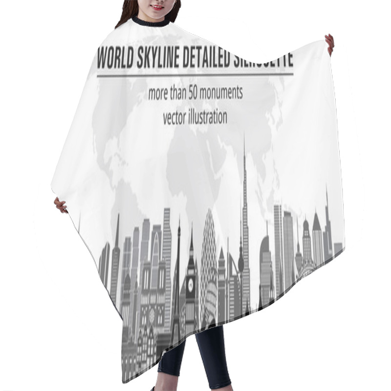 Personality  World Skyline Detailed Silhouette. Hair Cutting Cape