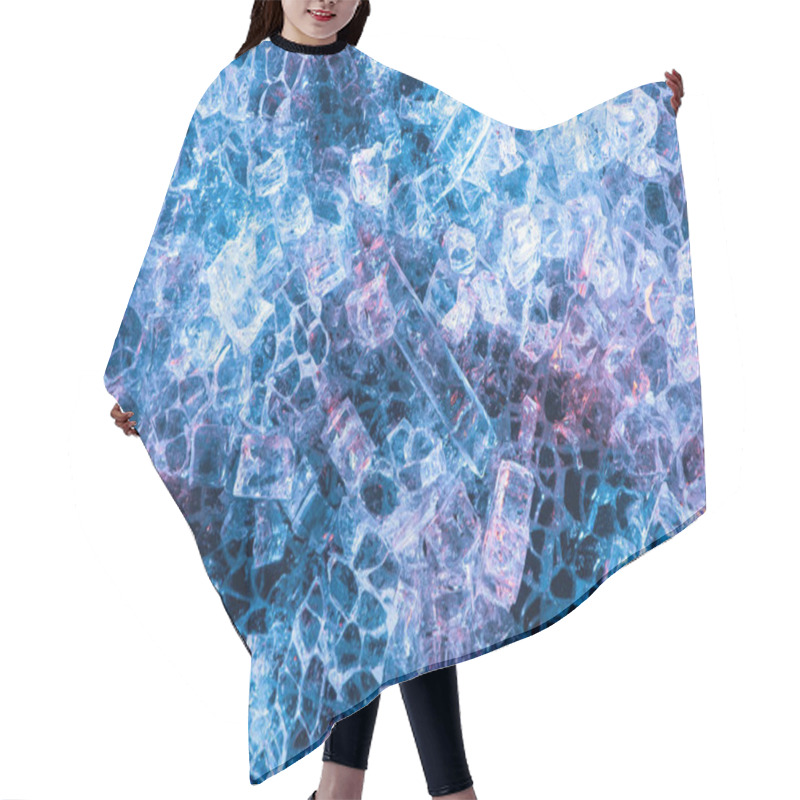 Personality  Top View Of Abstract Blue Glass Textured Background Hair Cutting Cape