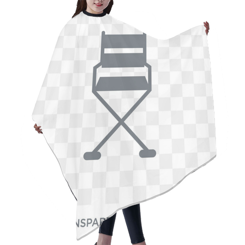 Personality  Director Chair Icon. Trendy Flat Vector Director Chair Icon On Transparent Background From Cinema Collection. High Quality Filled Director Chair Symbol Use For Web And Mobile Hair Cutting Cape