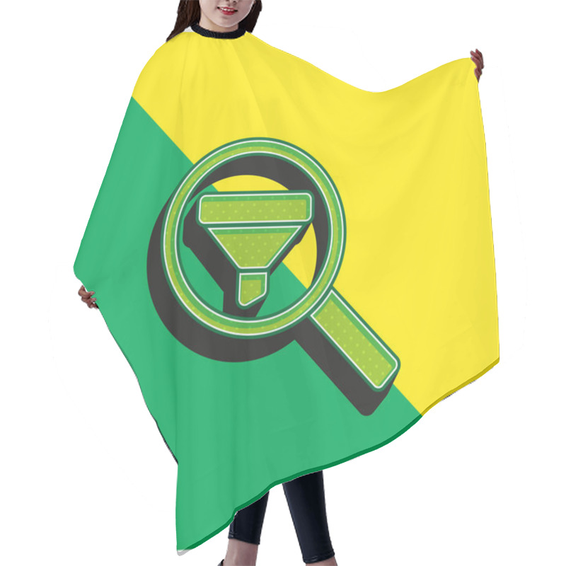 Personality  Analytics Green And Yellow Modern 3d Vector Icon Logo Hair Cutting Cape