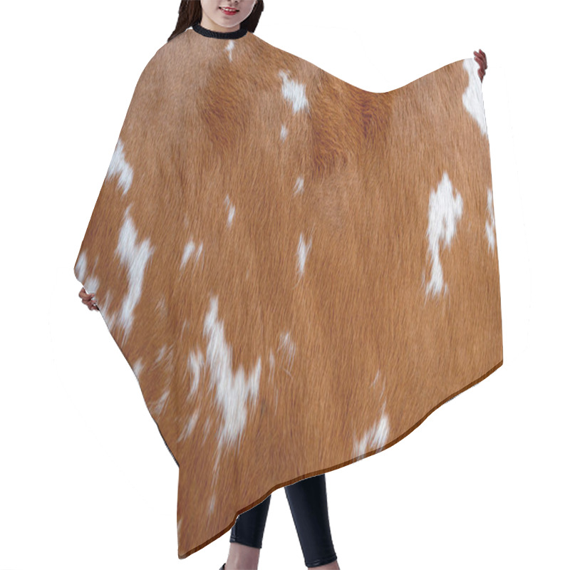 Personality  Brown With White Spots Of Cow Skin. Hair Cutting Cape