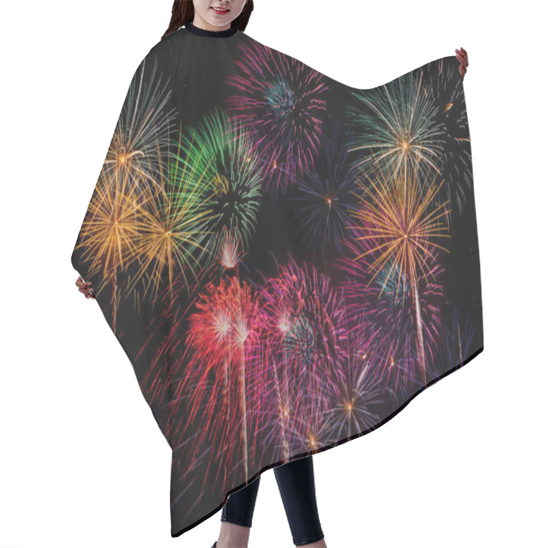 Personality  Fireworks Celebration At Night On  New Year And Copy Space Hair Cutting Cape