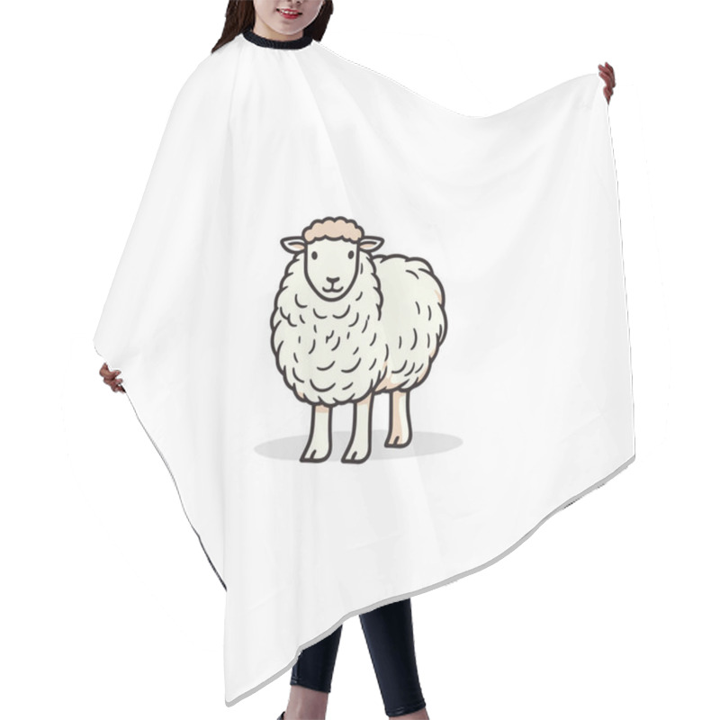 Personality  Sheep. Sheep Hand-drawn Illustration. Vector Doodle Style Cartoon Illustration Hair Cutting Cape