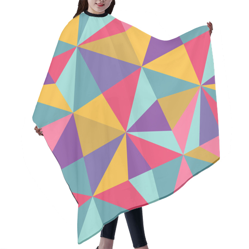 Personality  Seamless Texture With Triangles, Mosaic Endless Pattern. That Sq Hair Cutting Cape