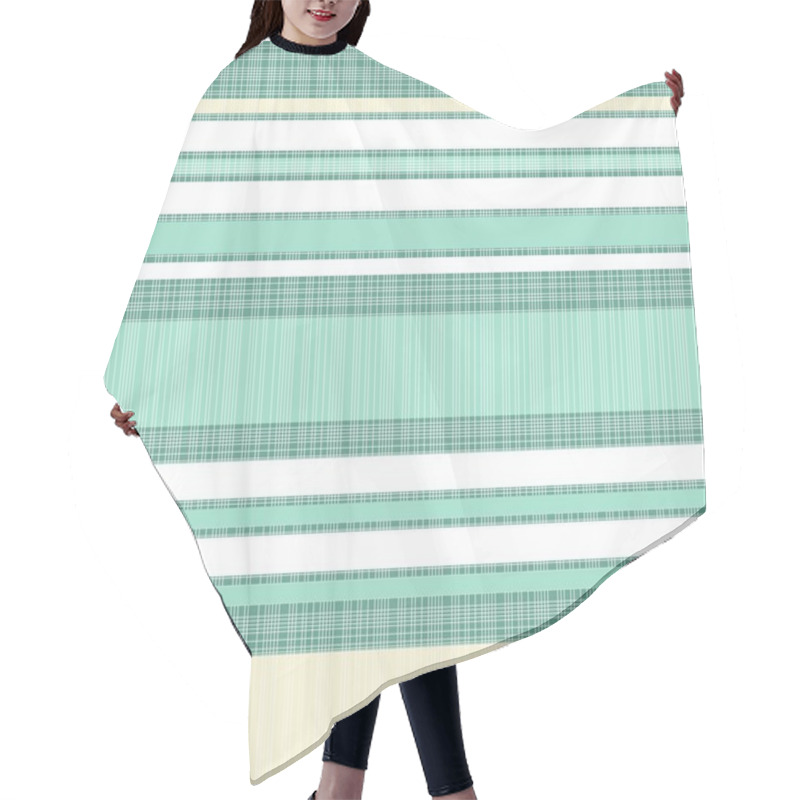 Personality  Turquoise White Beige Thin Stripes Retro Traditional Geometric Pattern Hair Cutting Cape