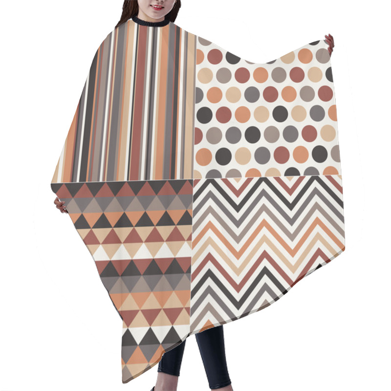 Personality  Seamless Geometric Brown Pattern Hair Cutting Cape