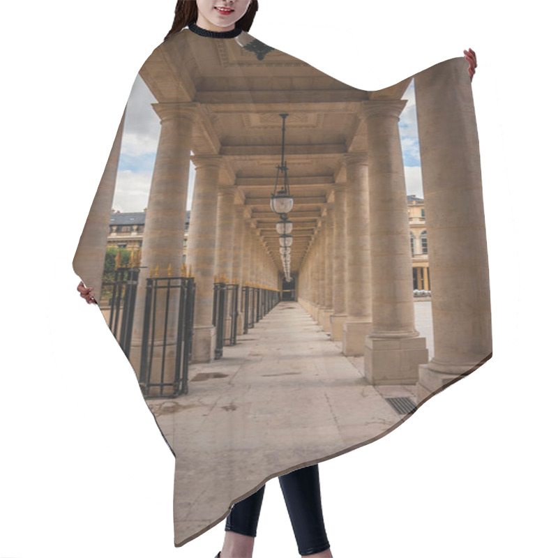 Personality  Pathway With Marble Colonnade At The Palais-Royal In Paris Hair Cutting Cape