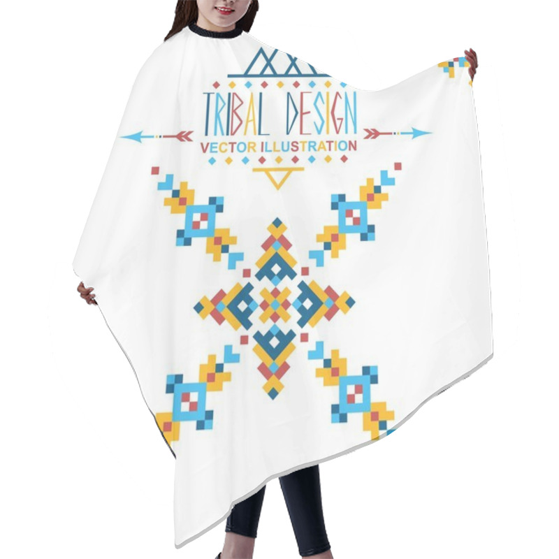 Personality  Geometric Hipster Tribal Bright Pixel Design. Vector Illustration Hair Cutting Cape