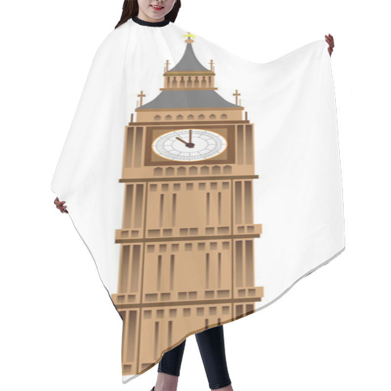 Personality  Big Ben Tower Illustration Isolated Hair Cutting Cape