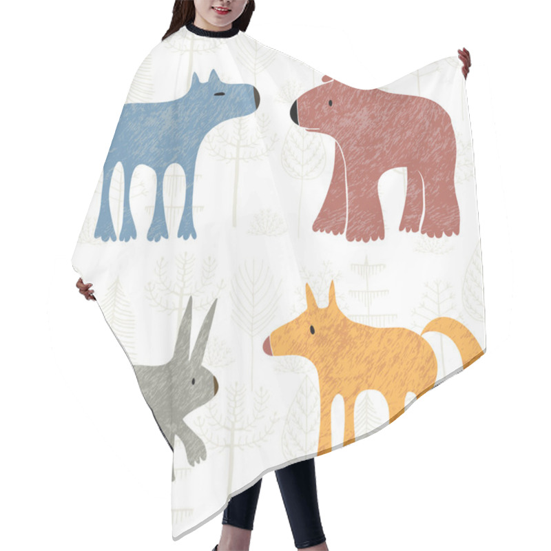 Personality  Forest Animals Set Hair Cutting Cape