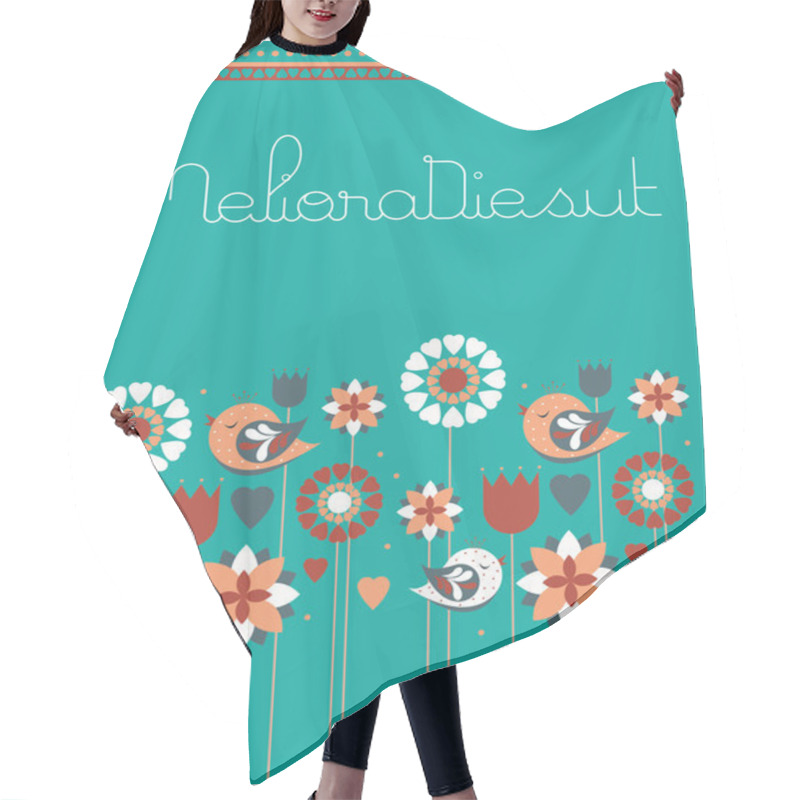 Personality  Flowers And Birds Template Hair Cutting Cape