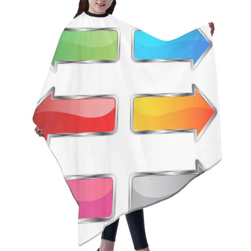 Personality  Arrow Chrome Button Hair Cutting Cape