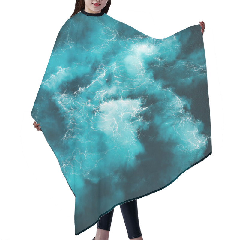 Personality  Abstract Splash Turquoise Sea Water  Hair Cutting Cape