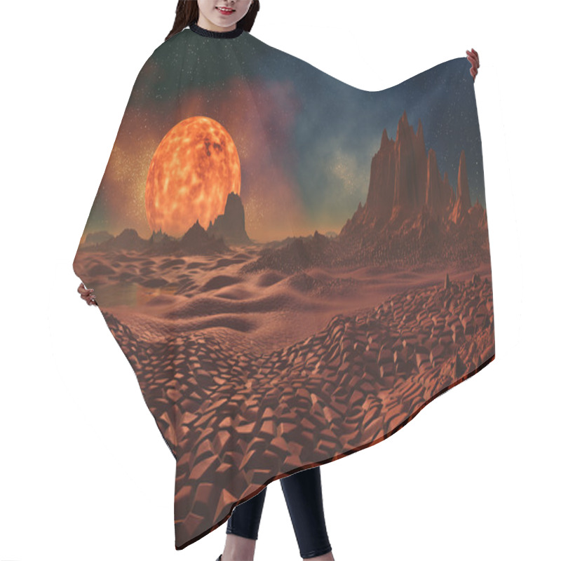 Personality  Alien Planet - Fantasy Landscape Hair Cutting Cape