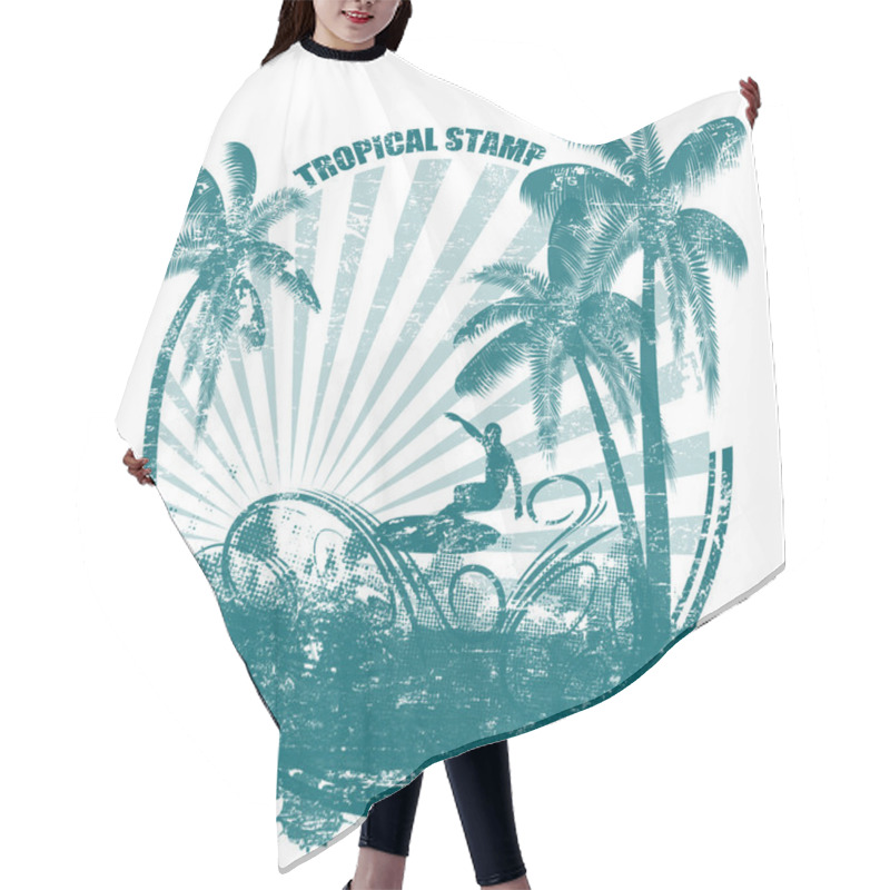 Personality  Tropical Stamp Hair Cutting Cape