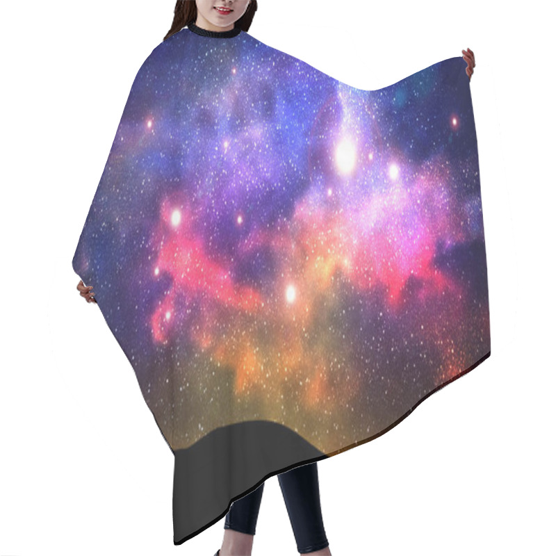 Personality  Galaxy With Nebula, Stardust And Bright Shining Stars Hair Cutting Cape