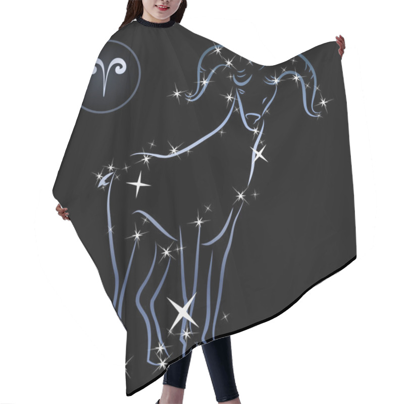 Personality  Aries/Lovely Zodiac Sign Formed By Stars Hair Cutting Cape