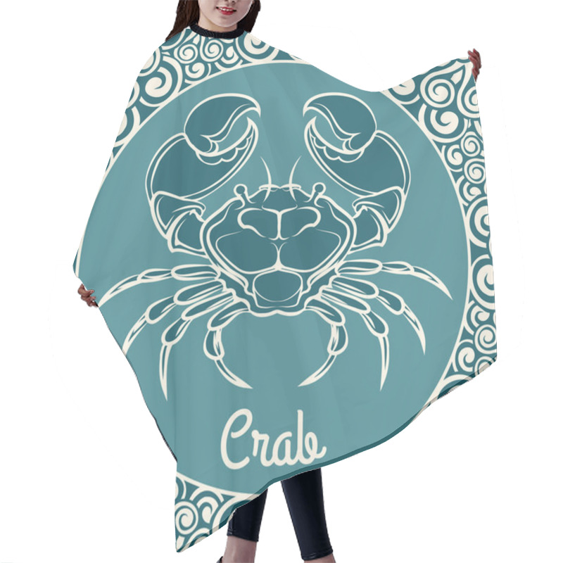 Personality  Crab Logo Template Hair Cutting Cape