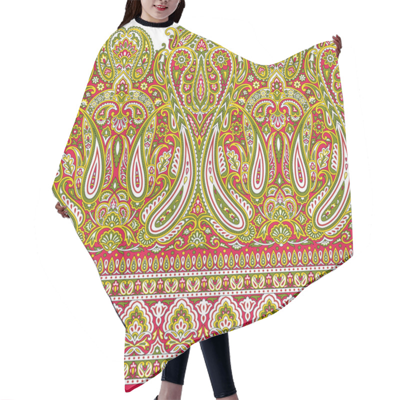 Personality  Seamless Traditional Asian Paisley Border Design Hair Cutting Cape