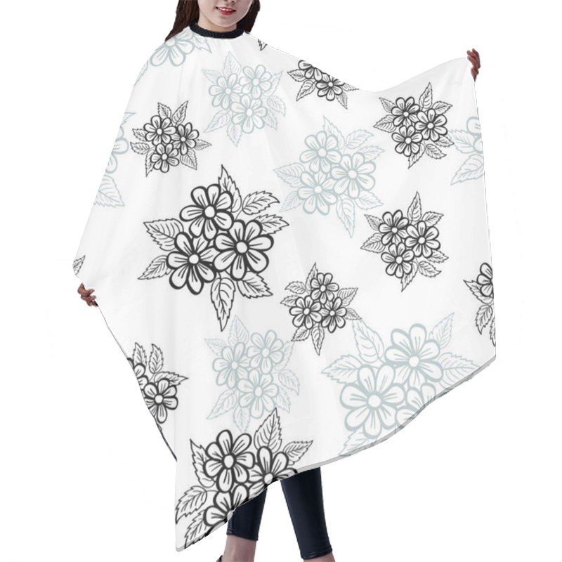 Personality  Hand Drawn Floral Zentangle On White Background Hair Cutting Cape