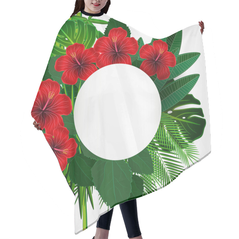 Personality  Tropical Floral Design Background. Hair Cutting Cape