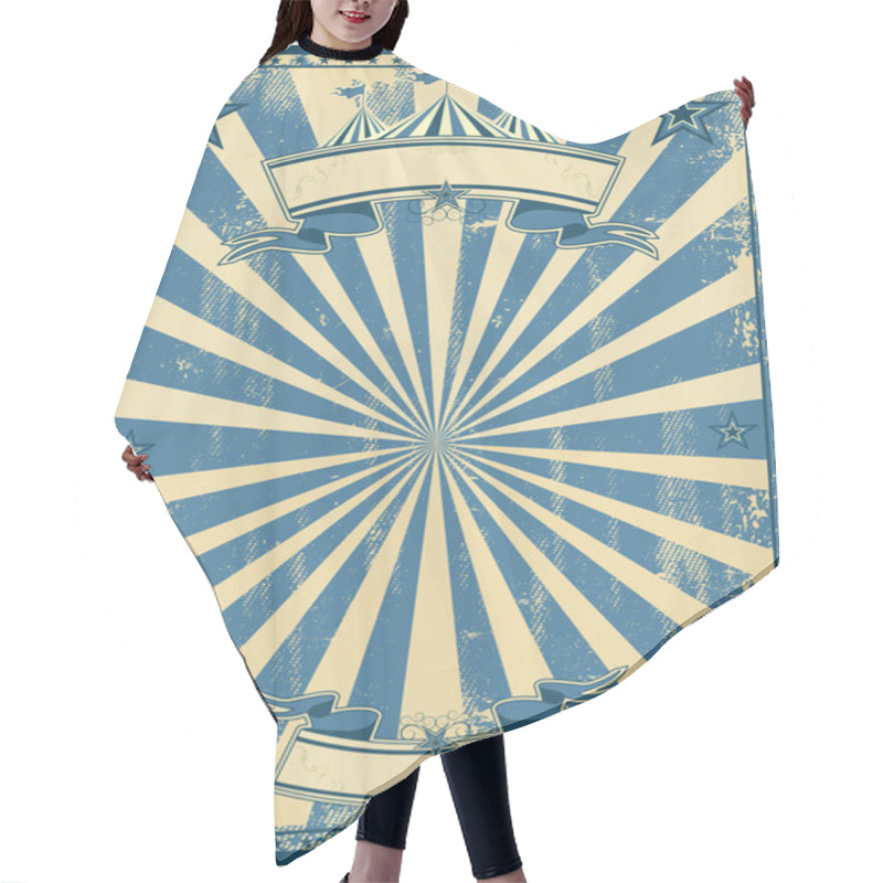 Personality  Blue Circus Retro Hair Cutting Cape