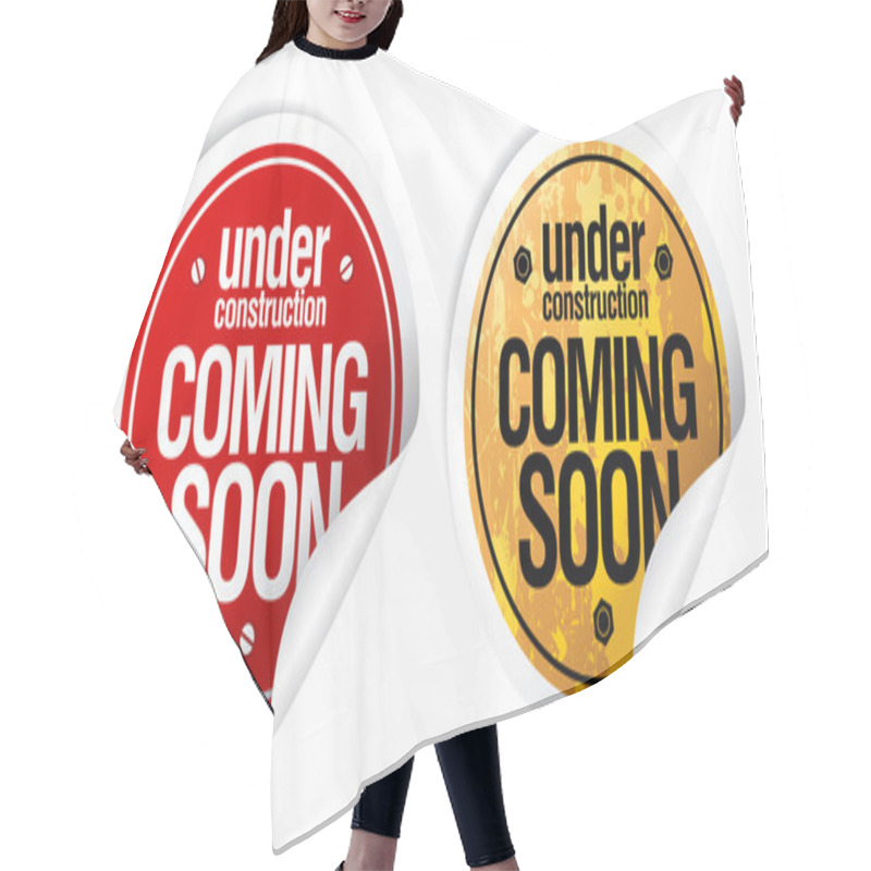 Personality  Under Construction, Coming Soon Stickers. Hair Cutting Cape