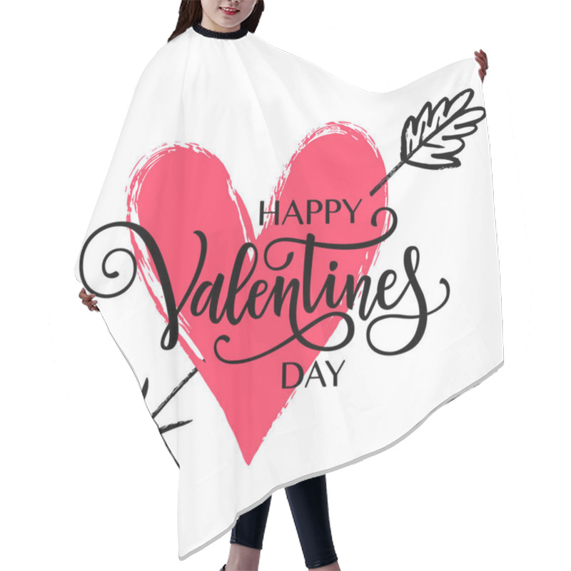 Personality  Happy Valentine's Day Lettering Hair Cutting Cape