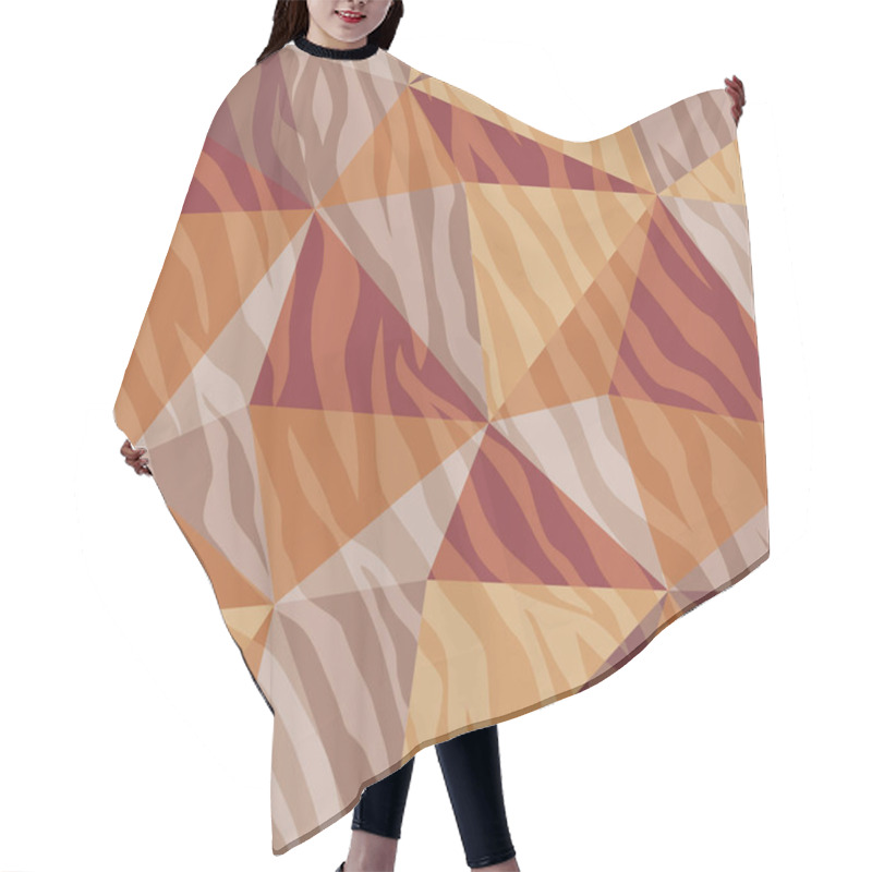 Personality  Abstract Brown Animal Exotic Pattern In Patchwork Style. Hair Cutting Cape