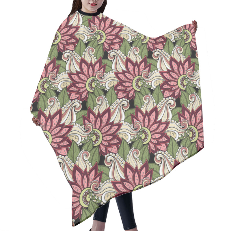 Personality  Seamless Floral Pattern Hair Cutting Cape