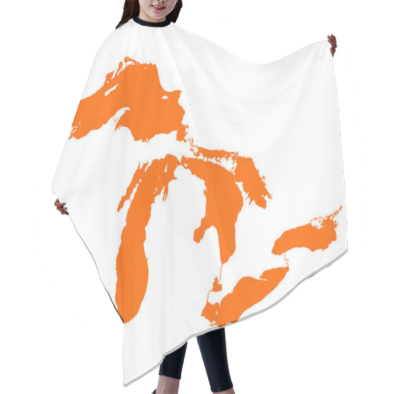 Personality  Map Of Great Lakes Hair Cutting Cape