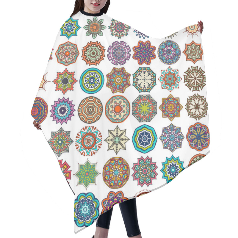 Personality  Round Ornament In Ethnic Style. Hair Cutting Cape