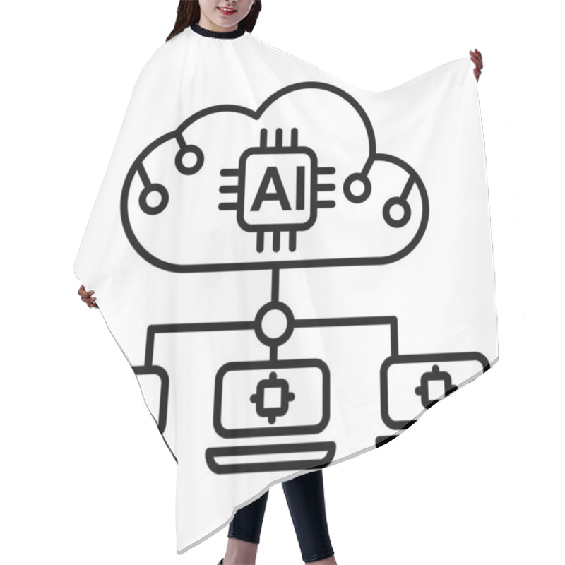 Personality  Artificial Intelligence Powered Big Data Network Icon To Be Used As A Marketing Tool, Or Maybe As Simple As Icons On Your Website Or App, The Choice Is Yours! Hair Cutting Cape