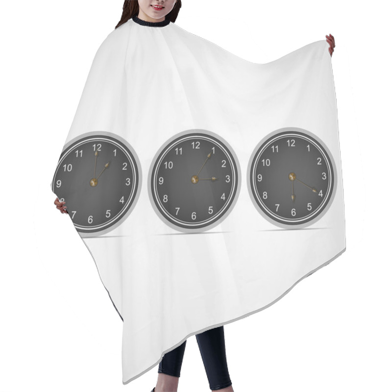 Personality  Vector Clock Set,  Vector Illustration   Hair Cutting Cape