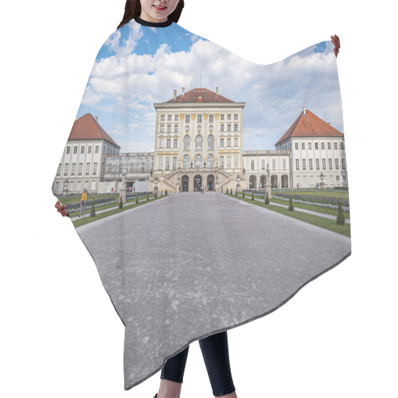 Personality  MUNICH, GERMANY - Aug 02, 2020: Nymphenburg Castle, Munich In Summer Season Hair Cutting Cape