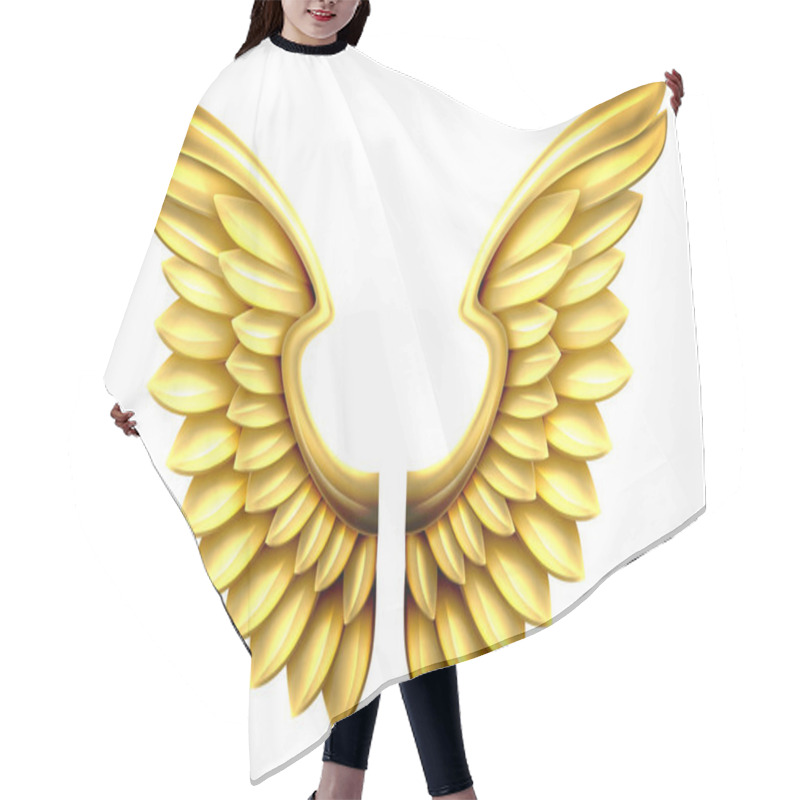 Personality  Metal Gold Wings Hair Cutting Cape