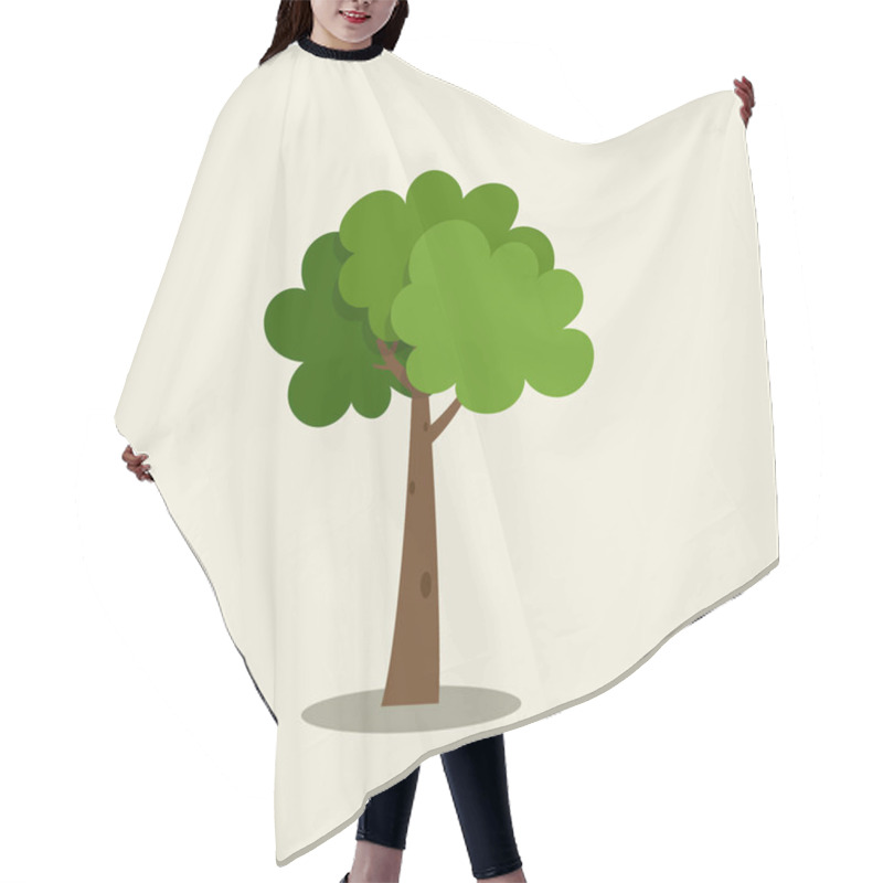 Personality  Abstract Stylized Tree. Vector Illustration. Hair Cutting Cape