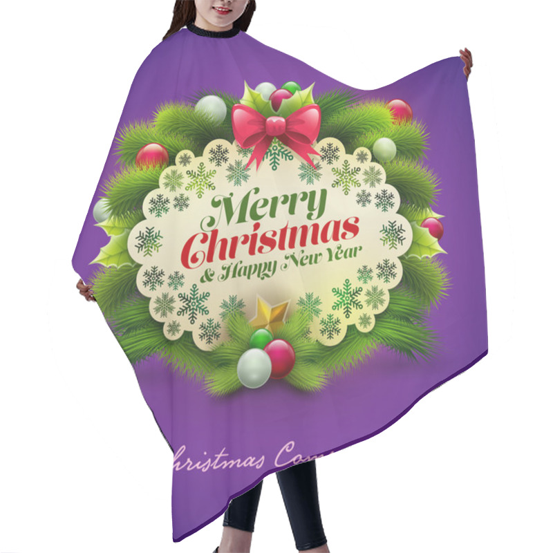 Personality  Christmas Greeting Design Hair Cutting Cape