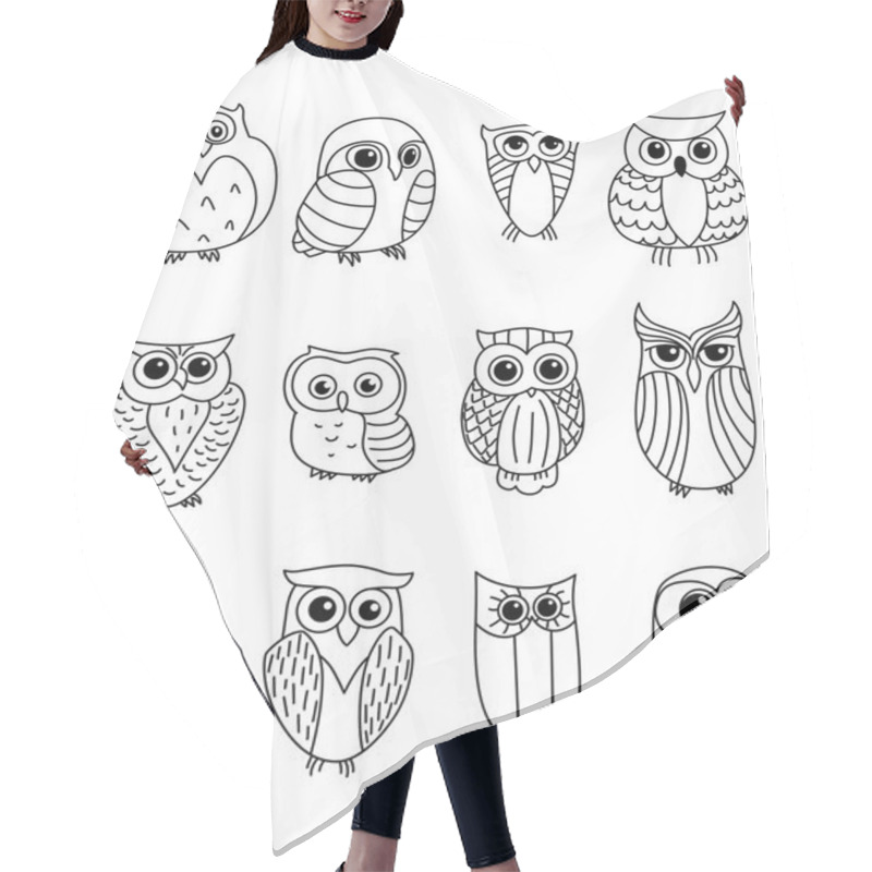 Personality  Cartoon Owls And Owlets Hair Cutting Cape