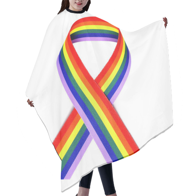 Personality  Rainbow Ribbon Hair Cutting Cape