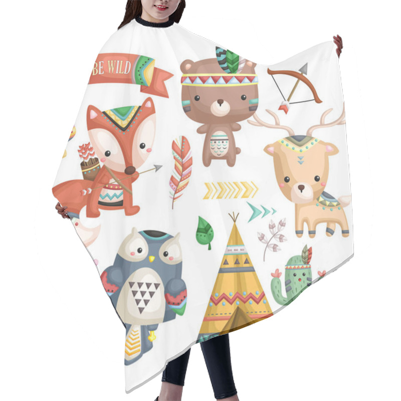 Personality  Tribal Animal Style Hair Cutting Cape